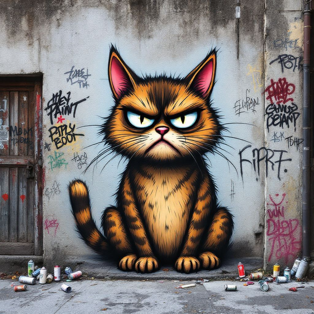 Grumpy Graffiti Cat and Other Animal prints