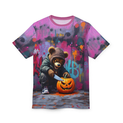Graffiti Bear carves pumpikn A Unisex Tee