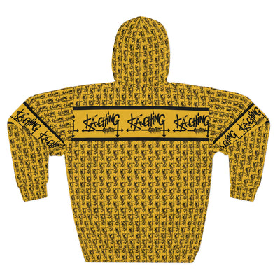 Ka-Ching Graffiti Yellow Hoodie - Unisex Pullover, Streetwear Fashion, Casualwear, Unique Graphic Sweatshirt, Gift for Creative Souls