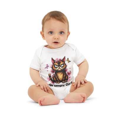 Ka-Ching Grumpy Girl Infant Onesie, Cute Baby Bodysuit.
