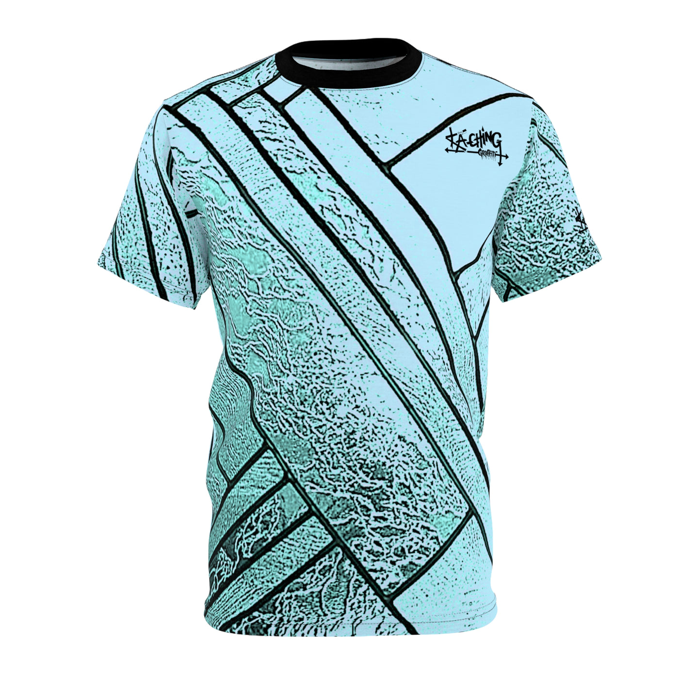 Metallic Glass stainglass Unisex Tee Aqua