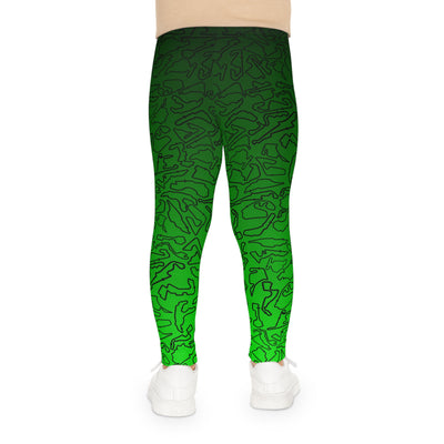 Track print Dark to light Green kids Leggings, Activewear, Fashionable