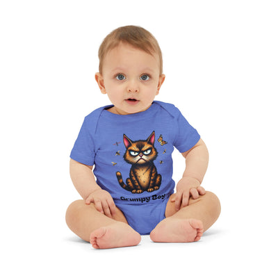 Ka-Ching Grumpy Boy Infant Onesie, Cute Baby Bodysuit.