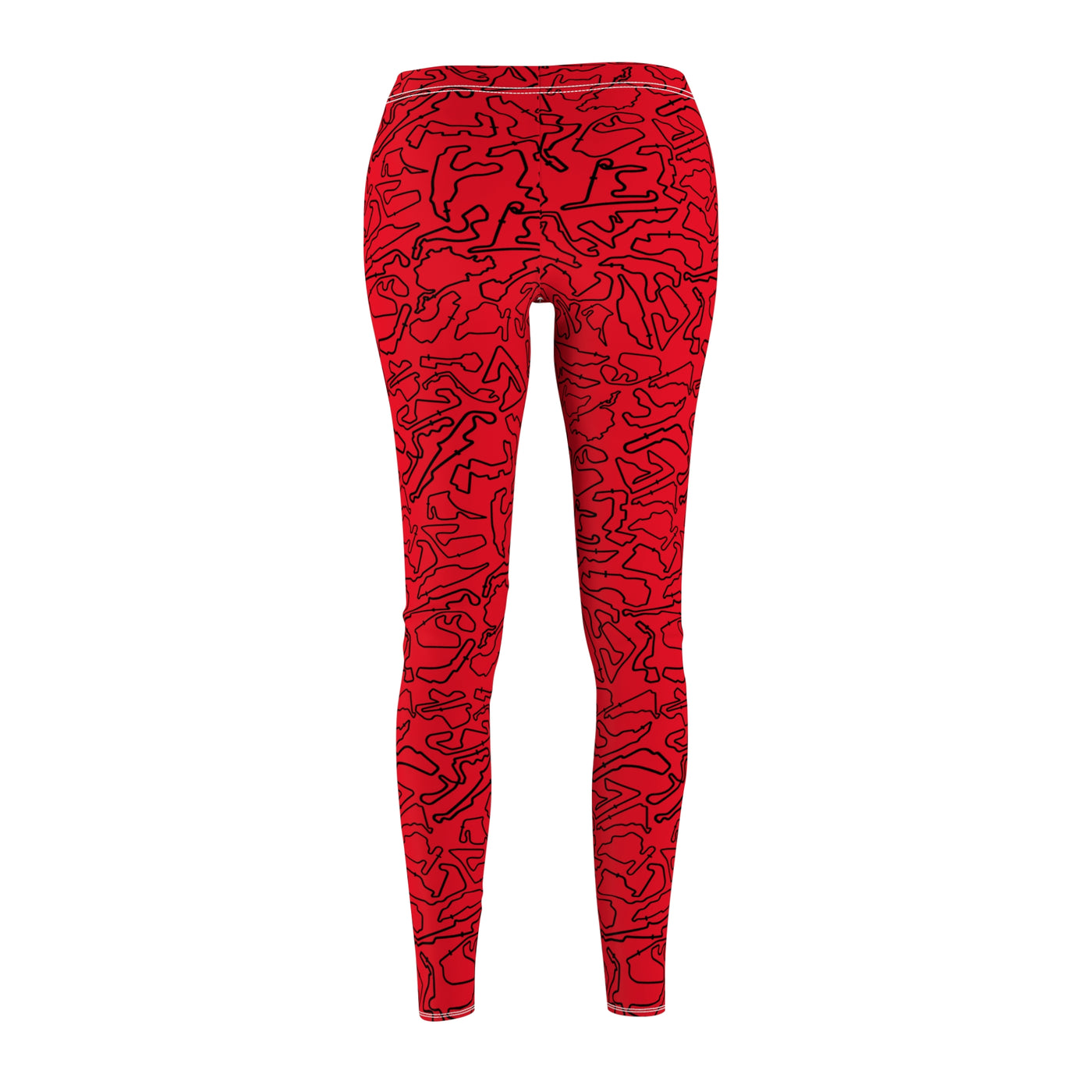 Black Red Track Casual Leggings