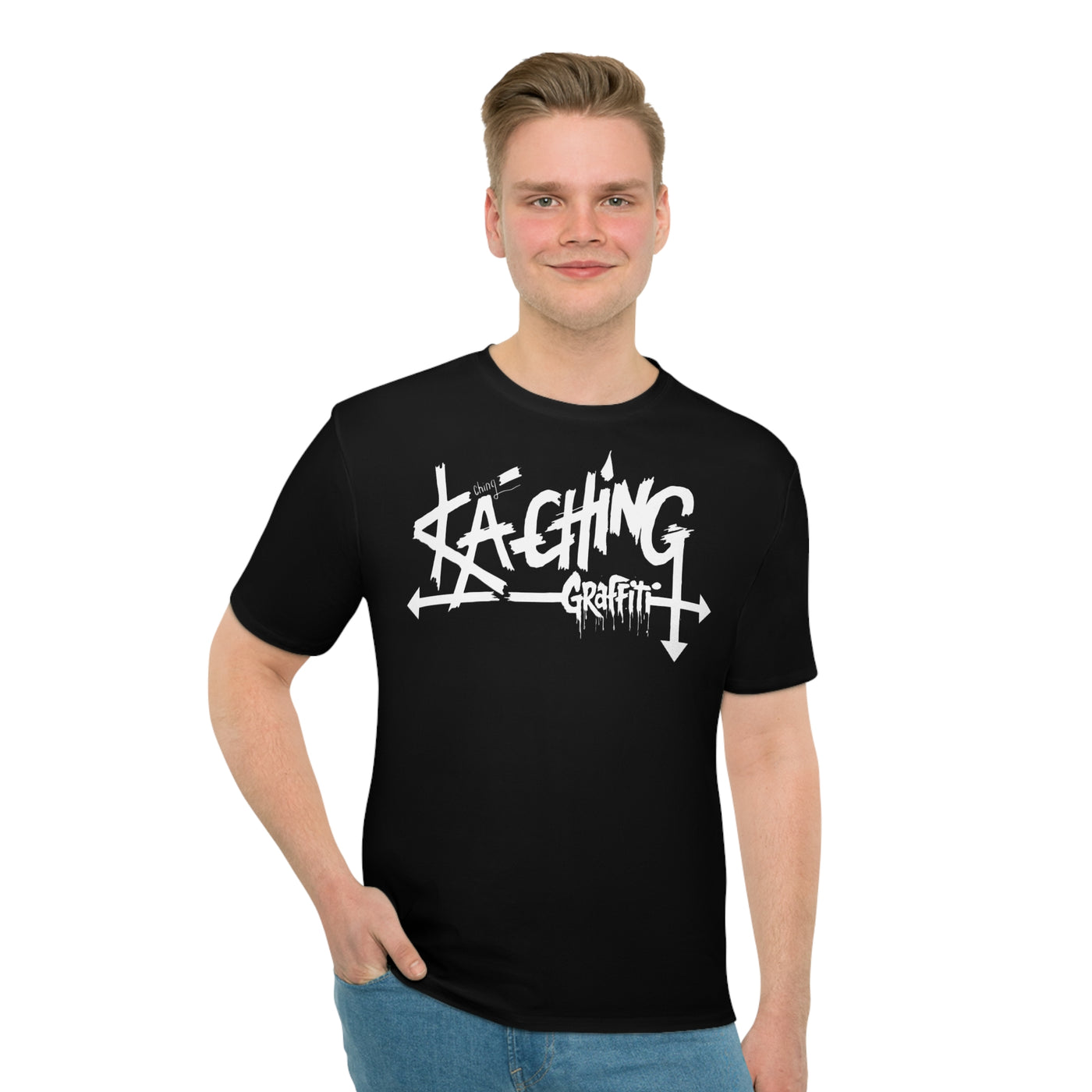 Ka-Ching Graffiti T-Shirt, Streetwear Tee, Casual Wear, Summer Style Black