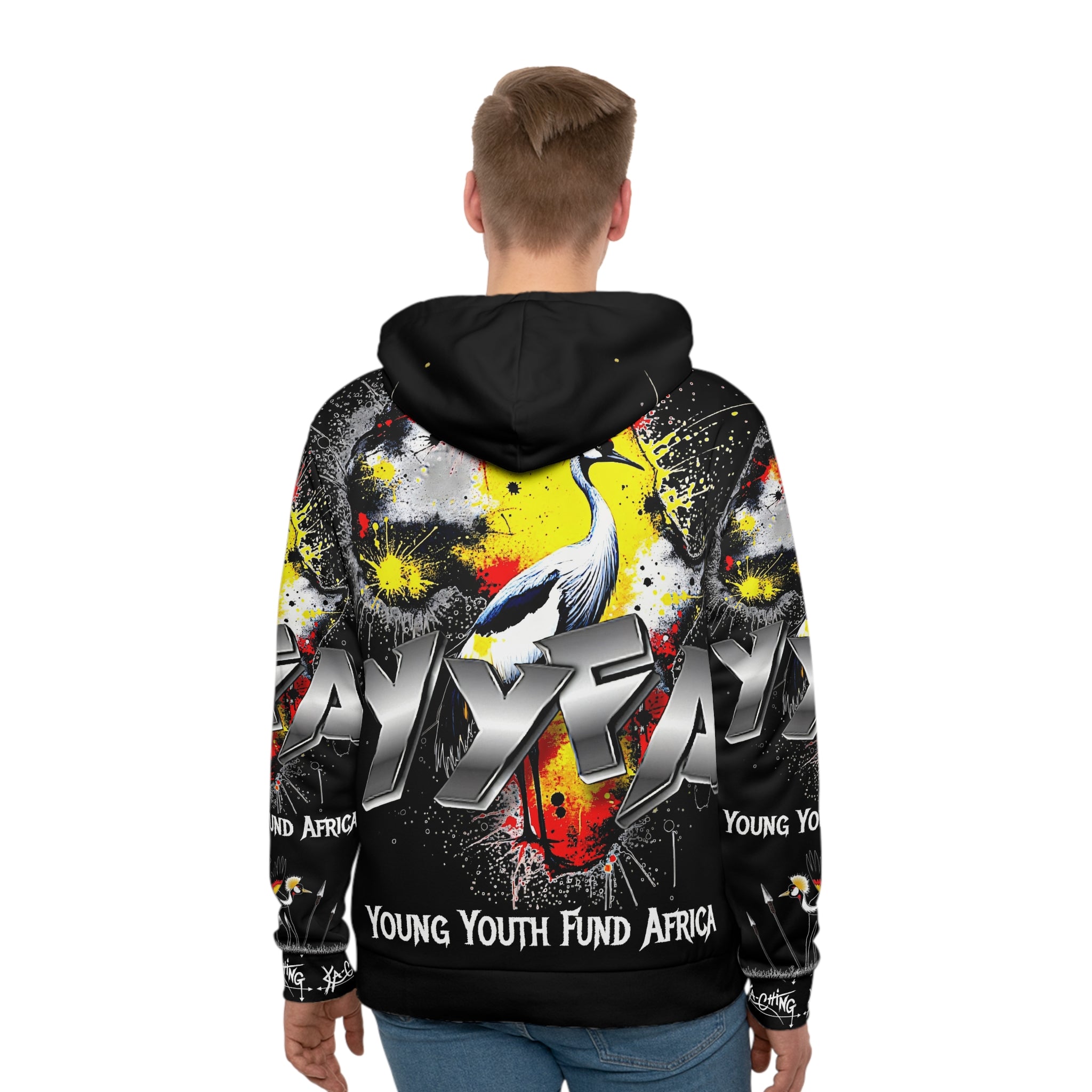 YYFA Youth Fund Africa Graphic Hoodie – Bold African Crest Streetwear