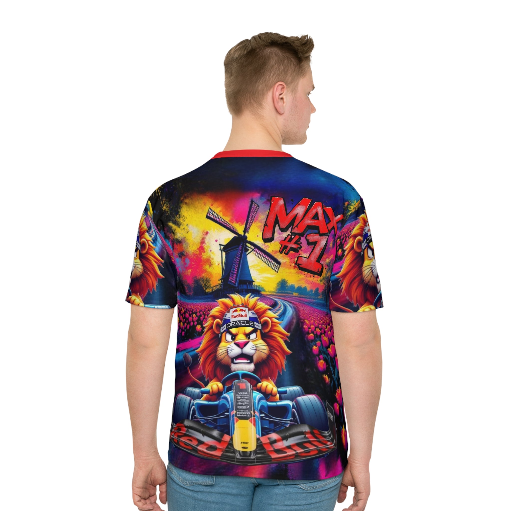 Max Loose T-Shirt - Colorful Racing Design with Netherlands Backdrop - Perfect for Motorsport Fans