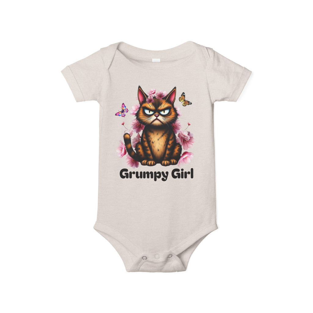 Ka-Ching Grumpy Girl Infant Onesie, Cute Baby Bodysuit.