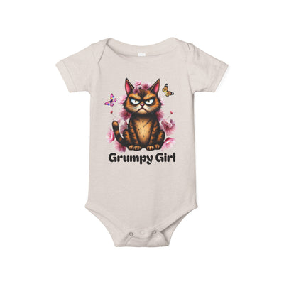 Ka-Ching Grumpy Girl Infant Onesie, Cute Baby Bodysuit.