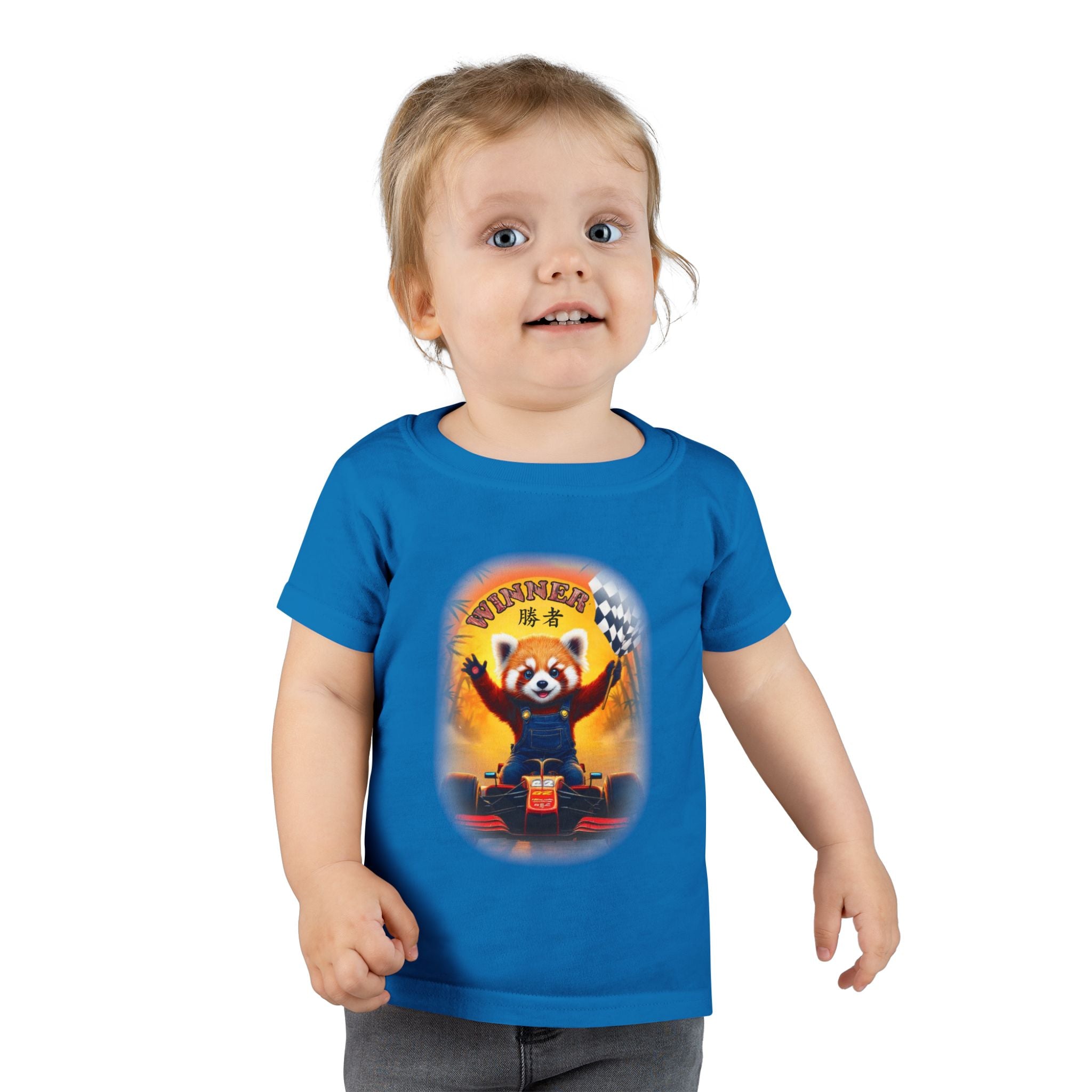 Playful red Panda Driving Toddler T-Shirt | Cute Kids Graphic Tee for Fun Adventures