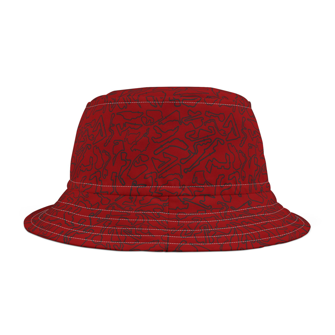 Dark Red Track Camo Bucket hat , Festival Fashion, Gift for Fashion Lovers, AOP Design