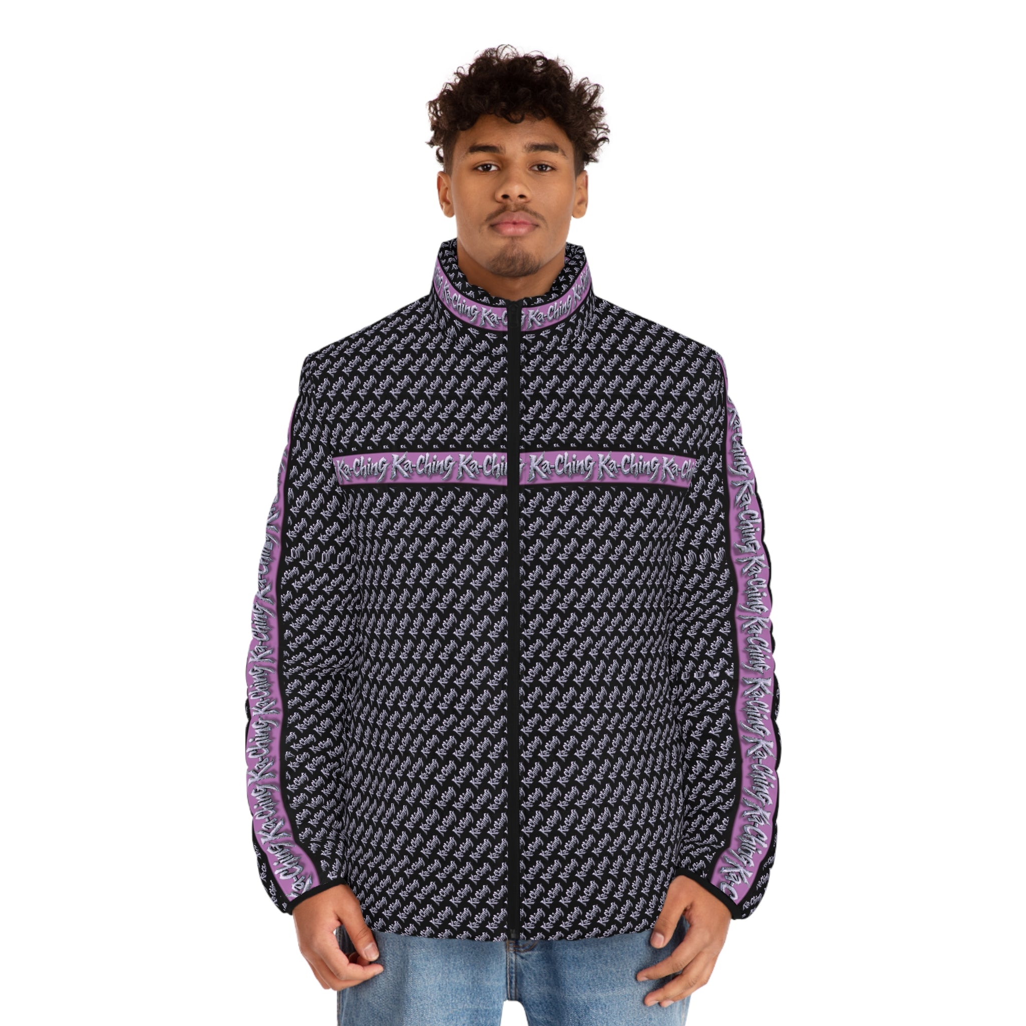 Ka-Ching Mauve designer print Puffer Jacket limited edition