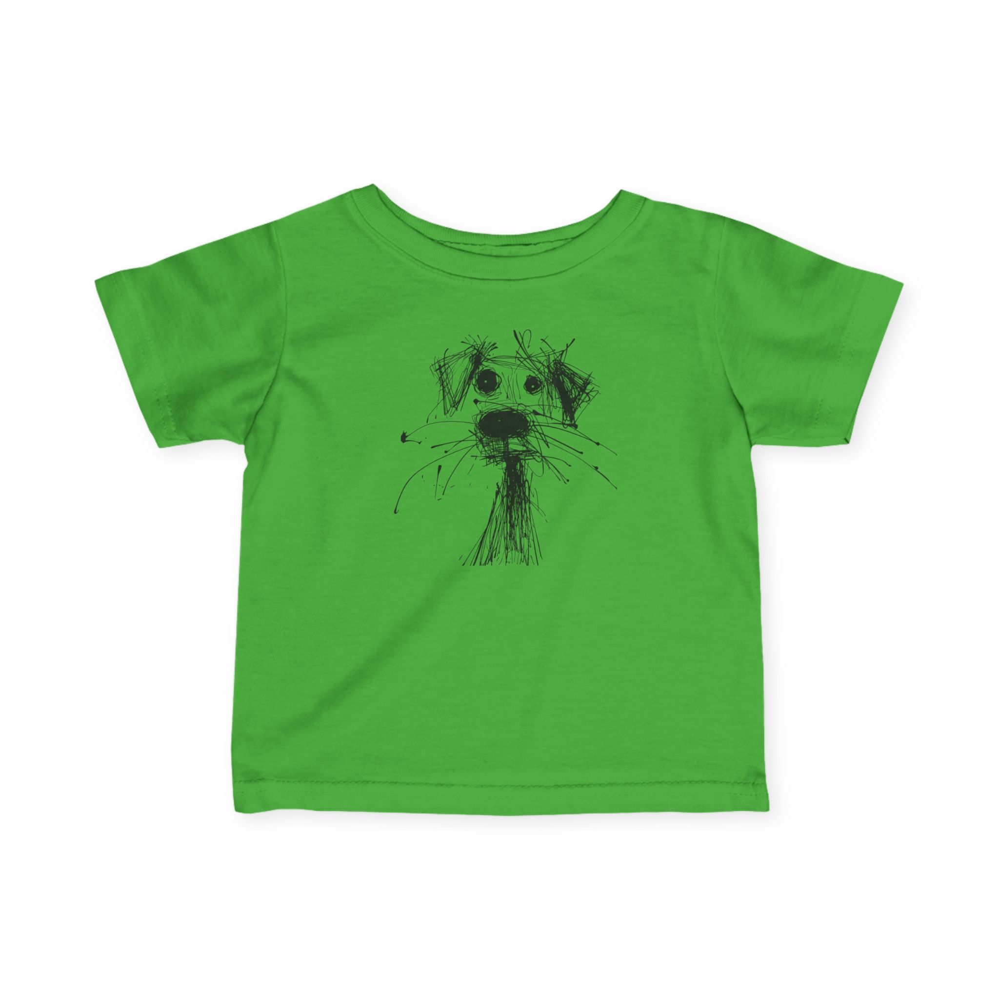 Cute Dog Illustration Infant Tee, Baby Apparel,