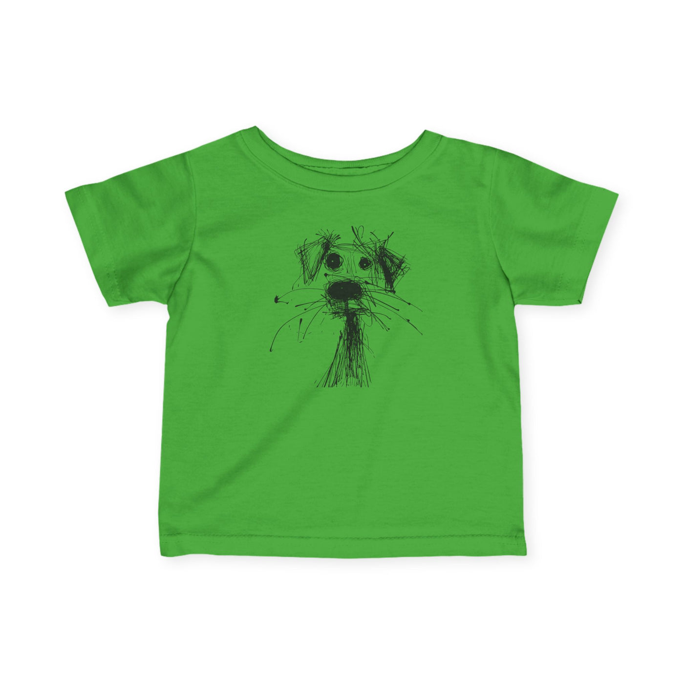 Cute Dog Illustration Infant Tee, Baby Apparel,