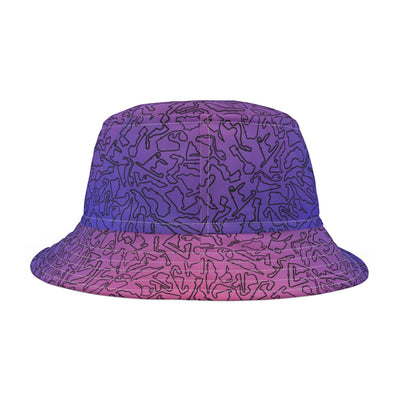 Blue Pink Track Camo bucket hat , Festival Fashion, Gift for Fashion Lovers, AOP Design