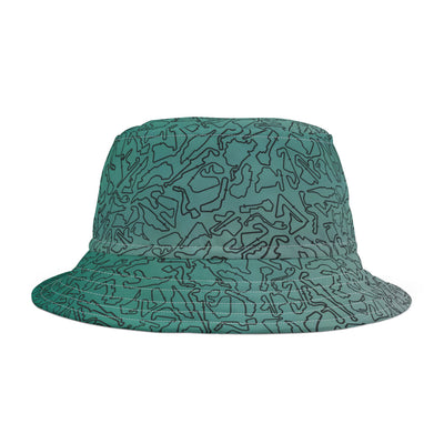 Teal grey Track Camo bucket hat , Festival Fashion, Gift for Fashion Lovers, AOP Design