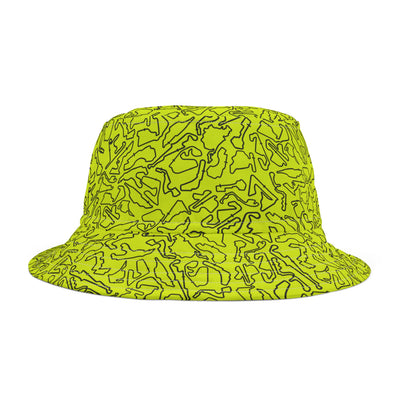 Yellow Track Camo bucket hat, Festival Fashion, Gift for Fashion Lovers, AOP Design