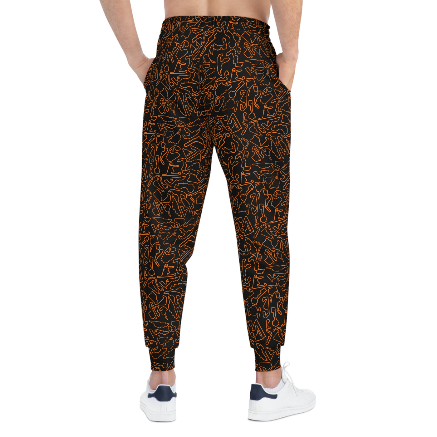 Orange black Track Camo unisex Joggers, Casual Lounge