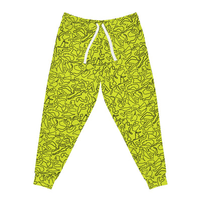 Track Camo unisex Yellow Joggers, Casual Lounge