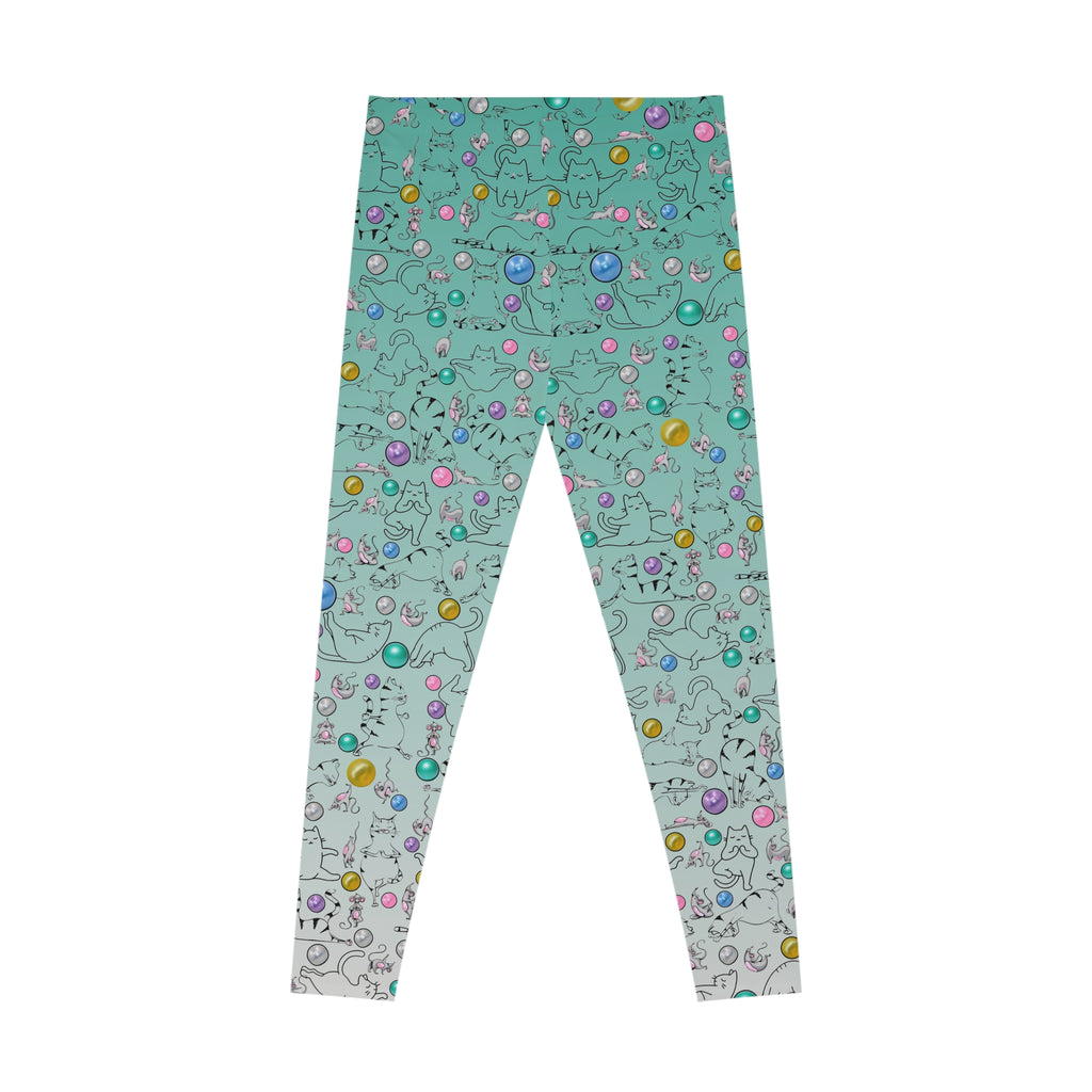 Playful Cat Print Stretchy Pilates/Yoga pants for a Comfortable & Fun exercise session.
