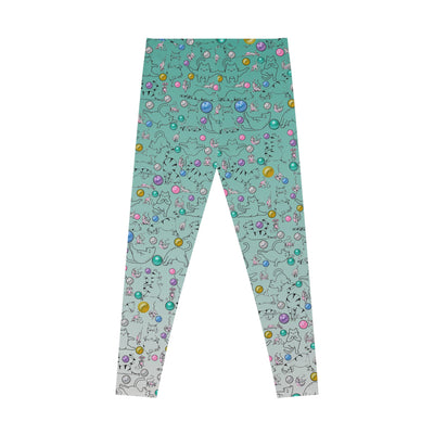 Playful Cat Print Stretchy Pilates/Yoga pants for a Comfortable & Fun exercise session.