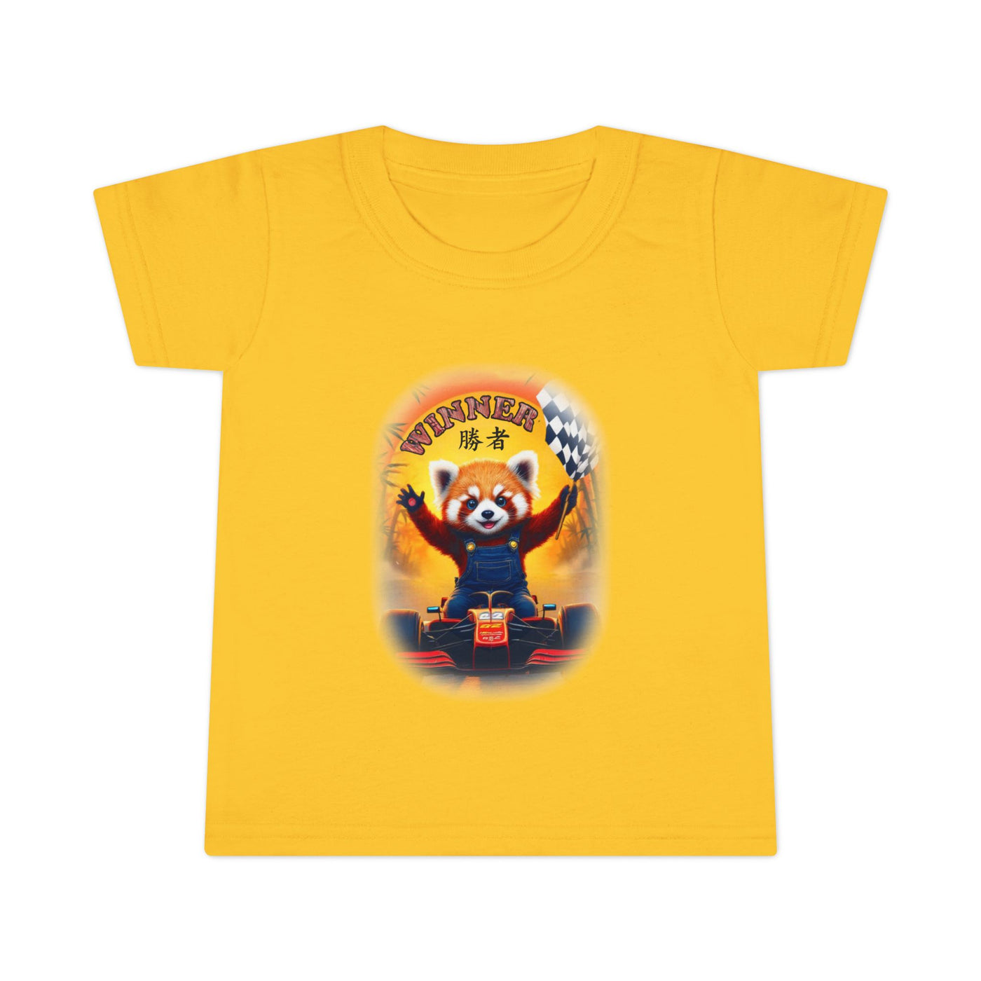 Playful red Panda Driving Toddler T-Shirt | Cute Kids Graphic Tee for Fun Adventures