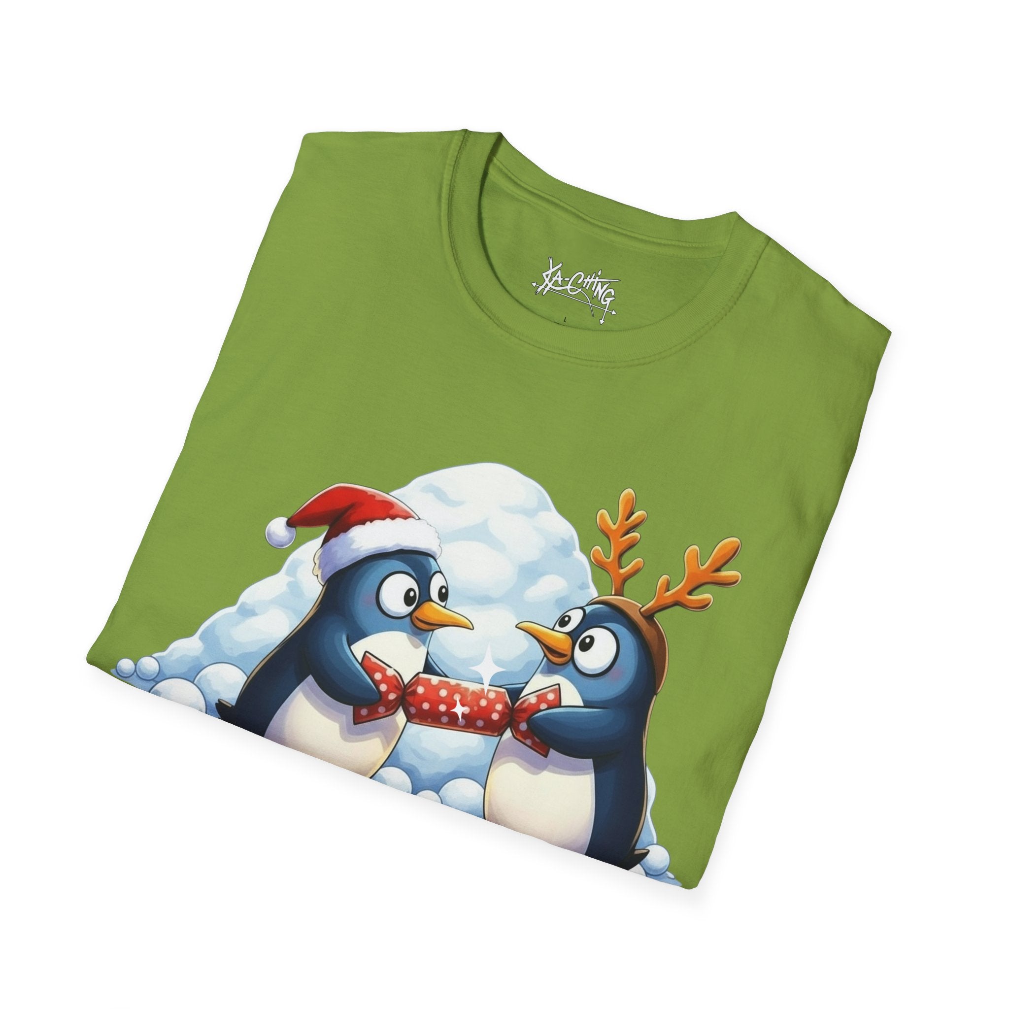Christmas Penguins cracker Graphic Tee