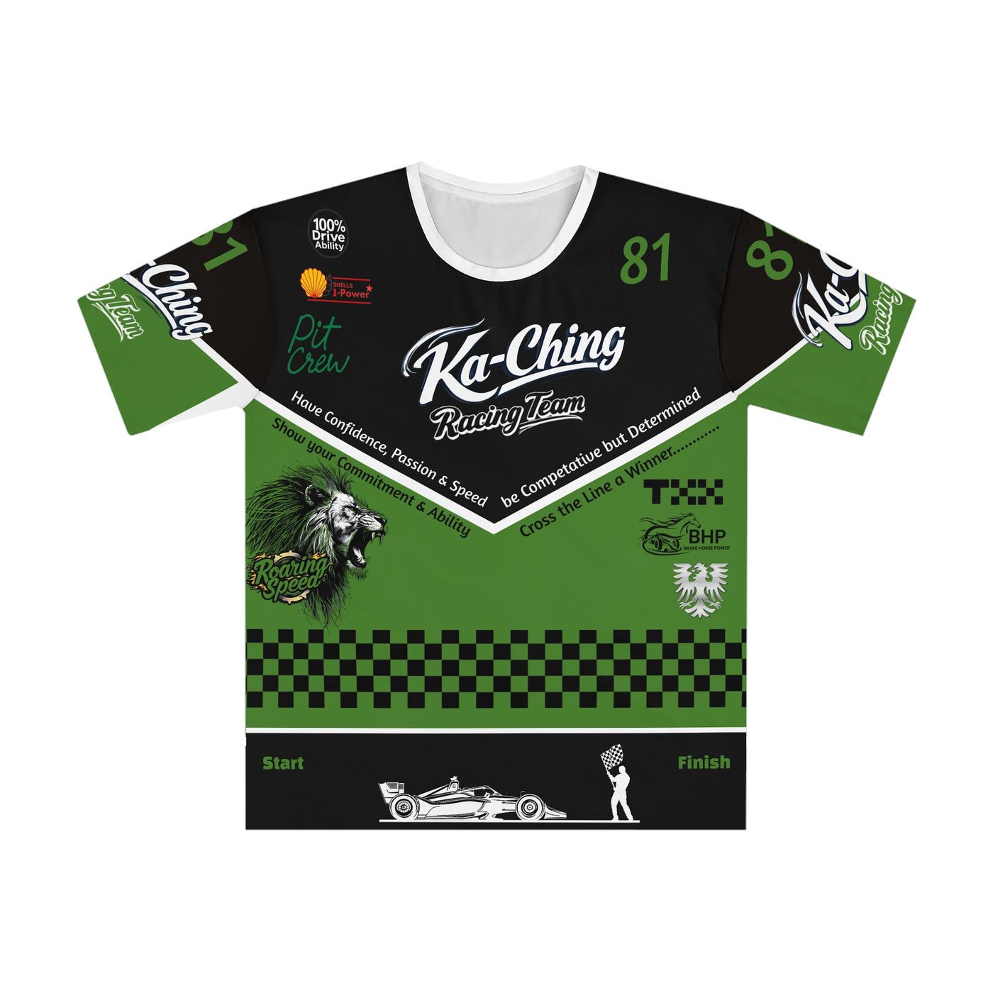 Ka-Ching Racing Team, Motorsports unisex T-Shirt Green