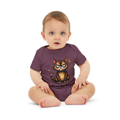Ka-Ching Grumpy Boy Infant Onesie, Cute Baby Bodysuit.