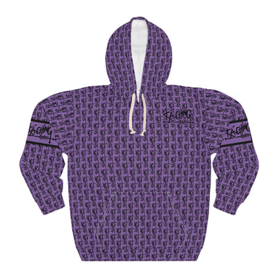 Ka-Ching Graffiti Purple Hoodie - Unisex Pullover, Streetwear Fashion, Casualwear, Unique Graphic Sweatshirt, Gift for Creative Souls