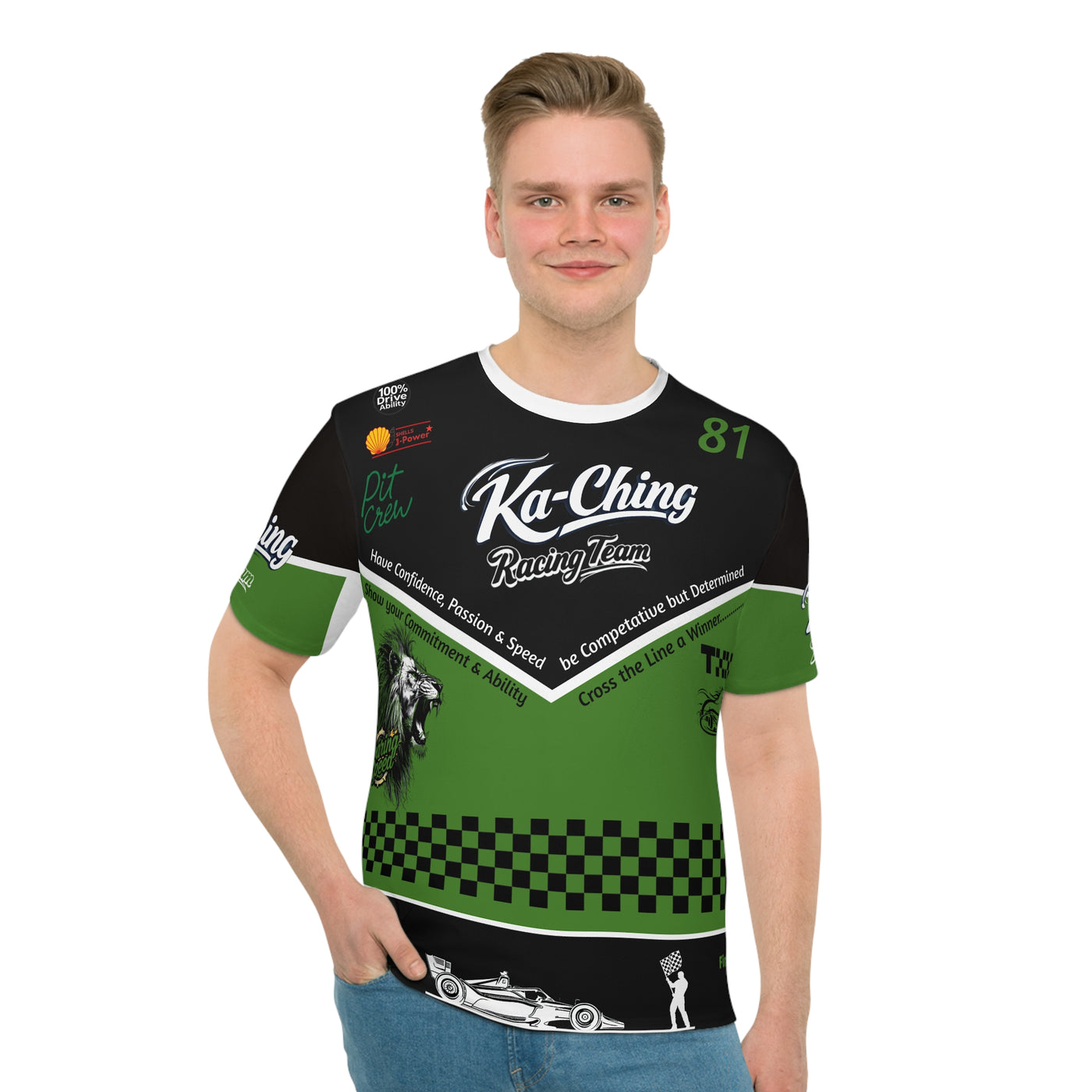 Ka-Ching Racing Team, Motorsports unisex T-Shirt Green