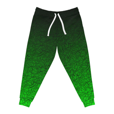 Black dark to light Green Track Camo unisex Joggers, Casual Lounge