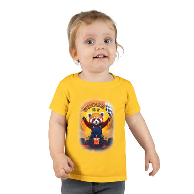 Playful red Panda Driving Toddler T-Shirt | Cute Kids Graphic Tee for Fun Adventures