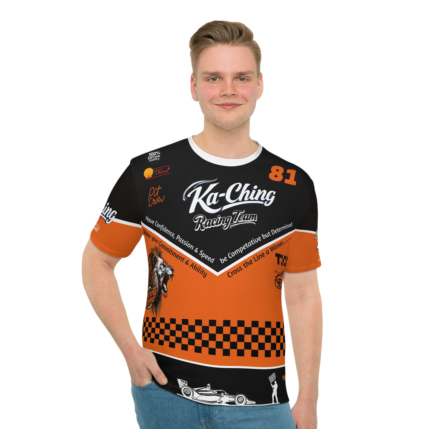 Ka-Ching Racing Team, Motorsports unisex T-Shirt Orange