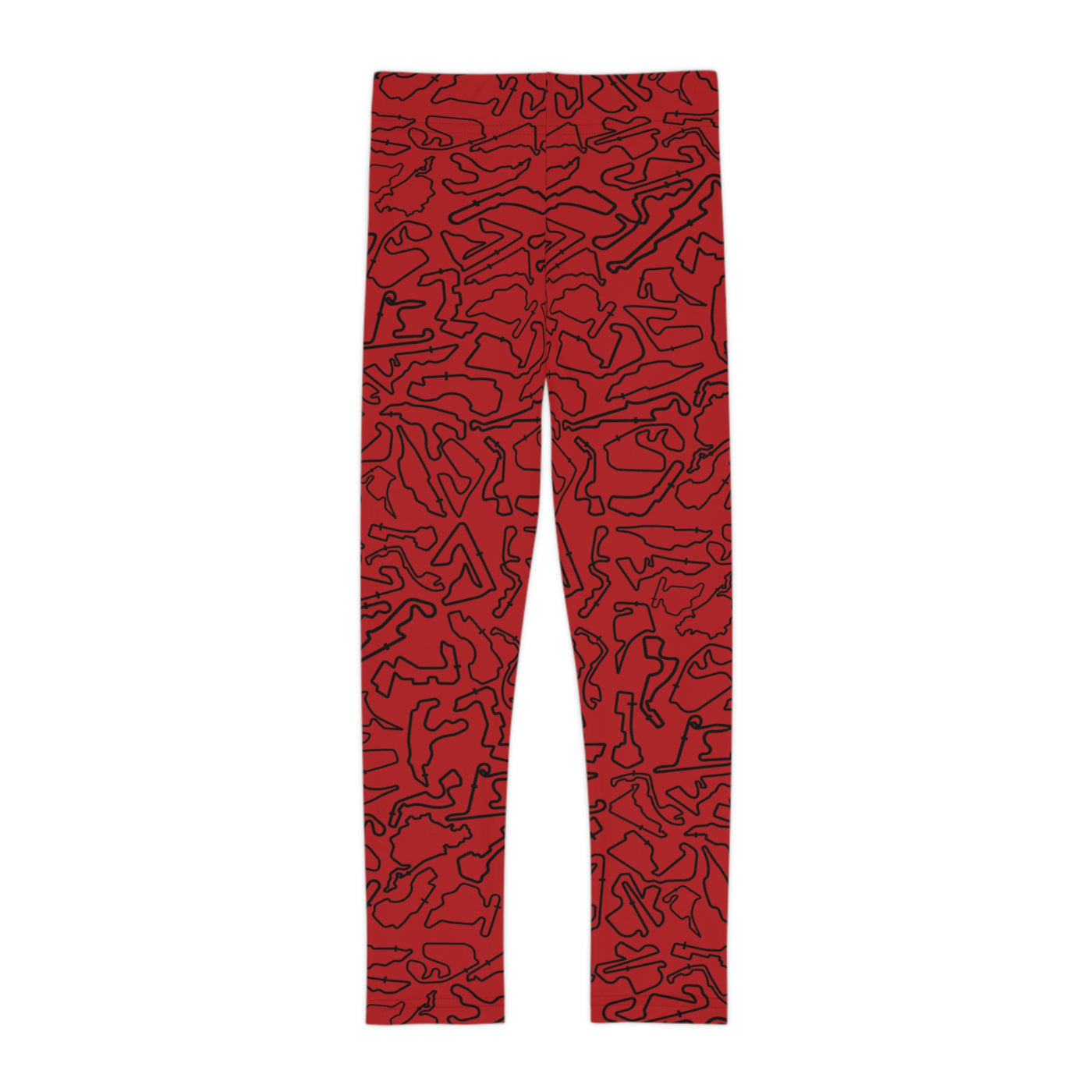 Black Dark red Track print Red kids Leggings, Activewear, Fashionable