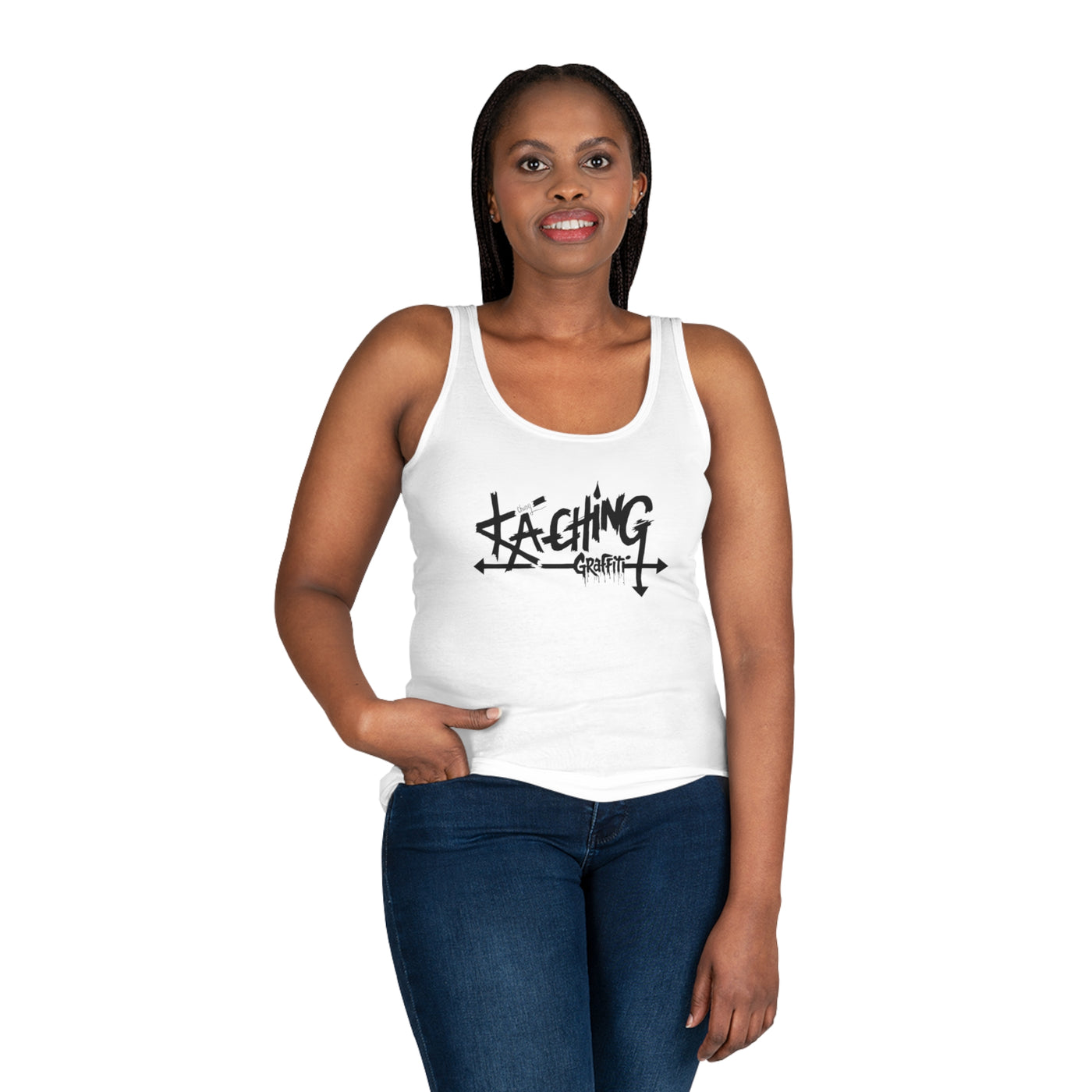 Ka-Ching Graffiti Inspired Women's Tank Top - Urban Style, Casual Wear, Street Art Fashion, Summer Essential, Gift for Art Lovers
