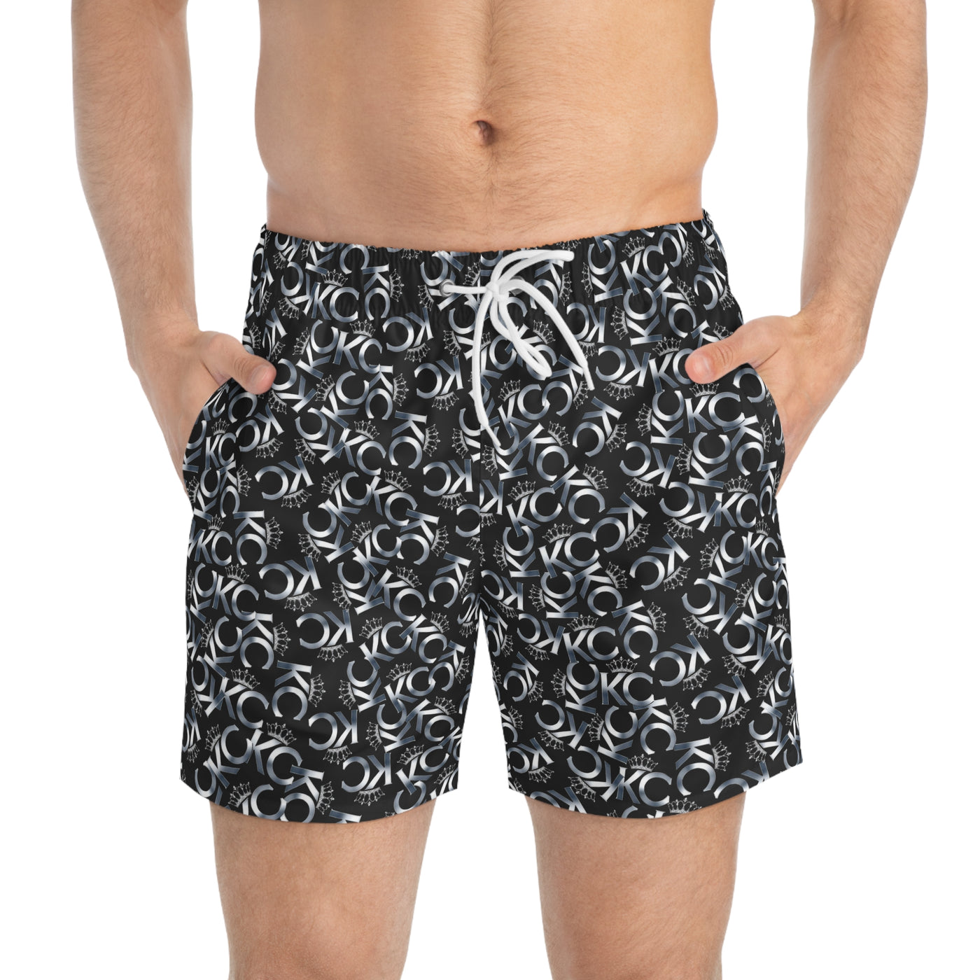 Men's KC Silver Swim Trunks.