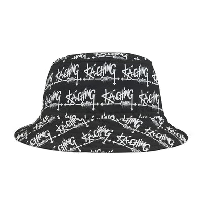 Ka-Ching Graffiti Black bucket hat , Festival Fashion, Gift for Fashion Lovers, AOP Design