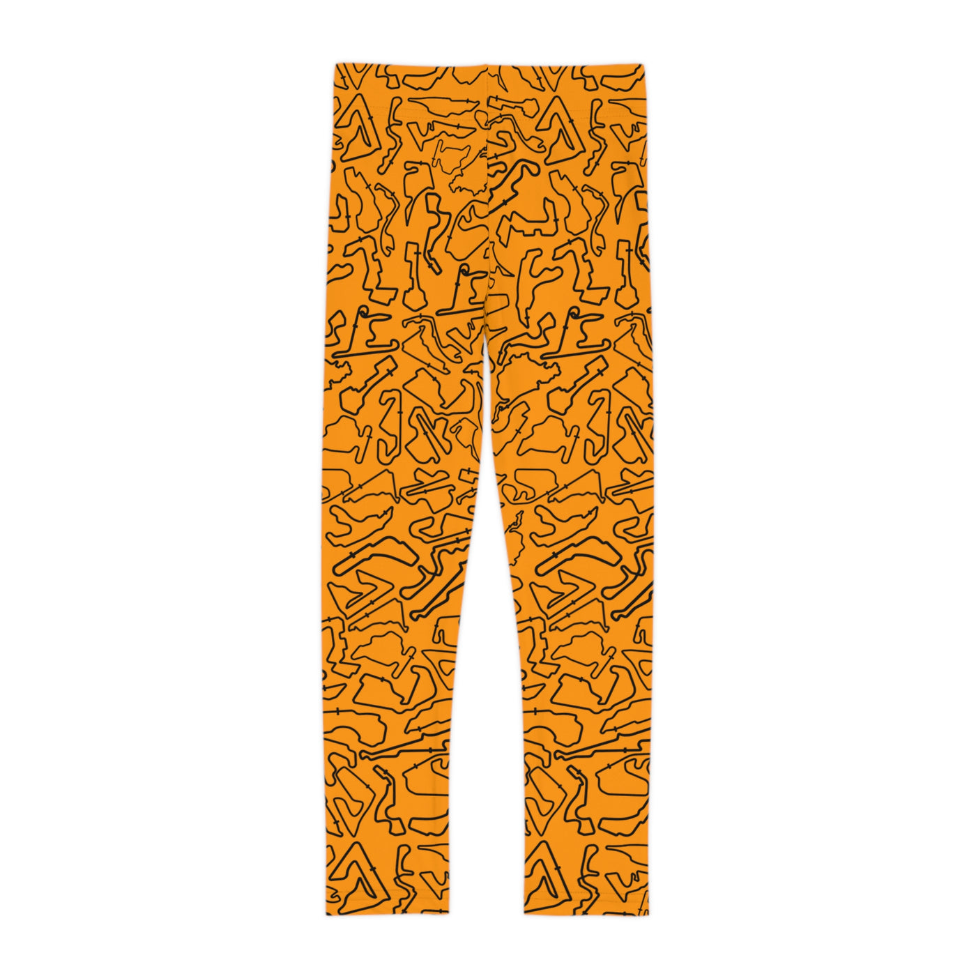 Black Orange Track print kids Leggings, Activewear, Fashionable