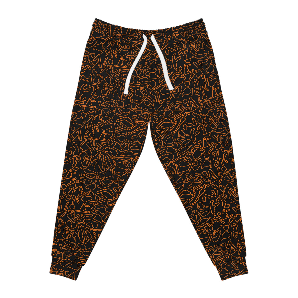 Orange black Track Camo unisex Joggers, Casual Lounge