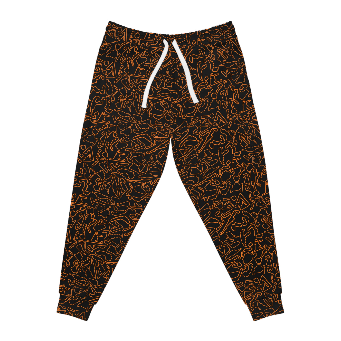 Orange black Track Camo unisex Joggers, Casual Lounge
