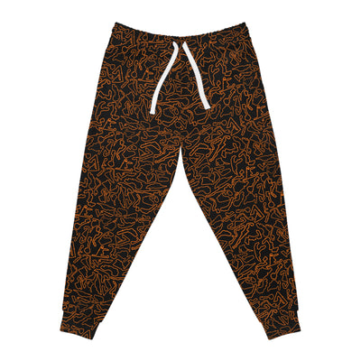 Orange black Track Camo unisex Joggers, Casual Lounge