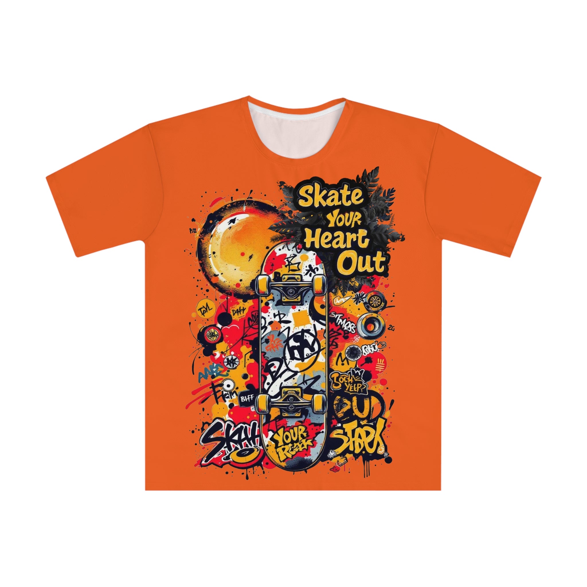 Skate Your Heart Out, Unisex Graphic Tee,  Orange