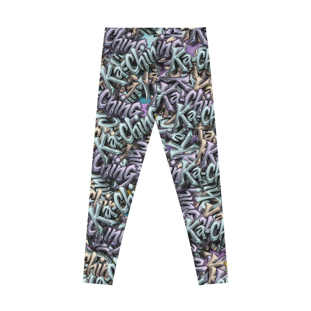 Ching Print Stretchy Pilates/Yoga pants for a Comfortable & Fun exercise session.