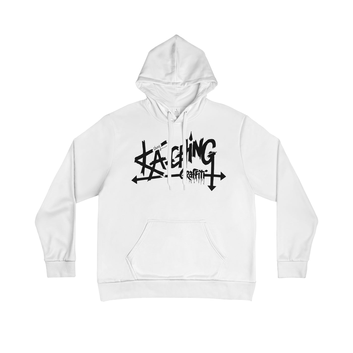 Ka-Ching Graffiti Unisex, Streetwear Sweatshirt, Gift for Artists, Casual Wear, Graphic Hoodie, Stylish White