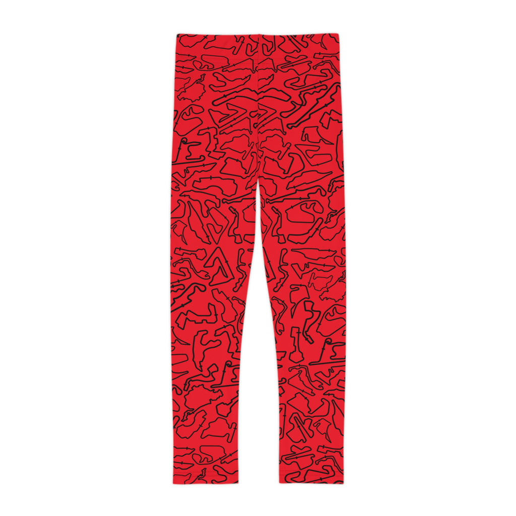 Black Red Track print kids Leggings, Activewear, Fashionable