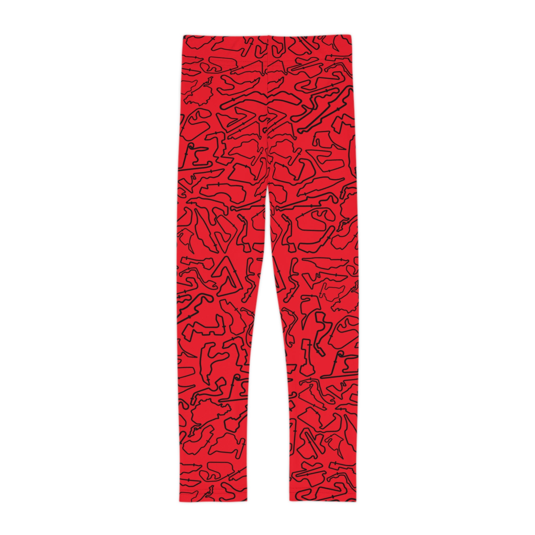 Black Red Track print kids Leggings, Activewear, Fashionable