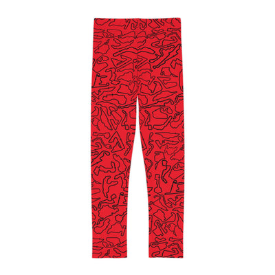Black Red Track print kids Leggings, Activewear, Fashionable