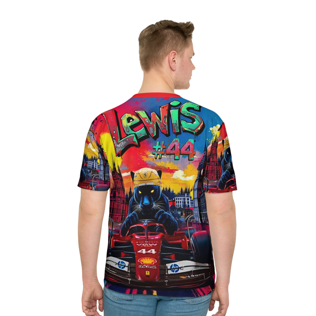 LH #44-Shirt - Colorful Racing Design with UK Backdrop - Perfect for Motorsport Fans