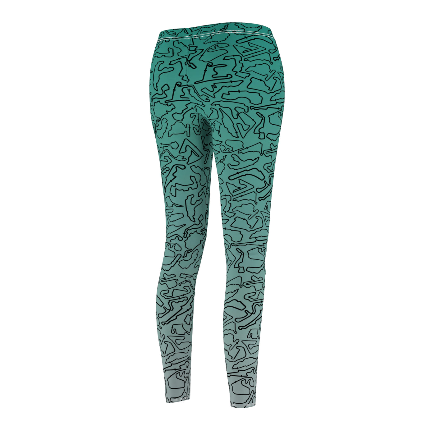 Black teal silver Track Casual Leggings